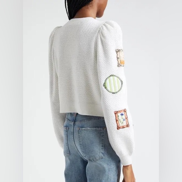 Alice + Olivia Kitty Stace Face Frame Wool Blend Cardigan - Picture 5 of 14